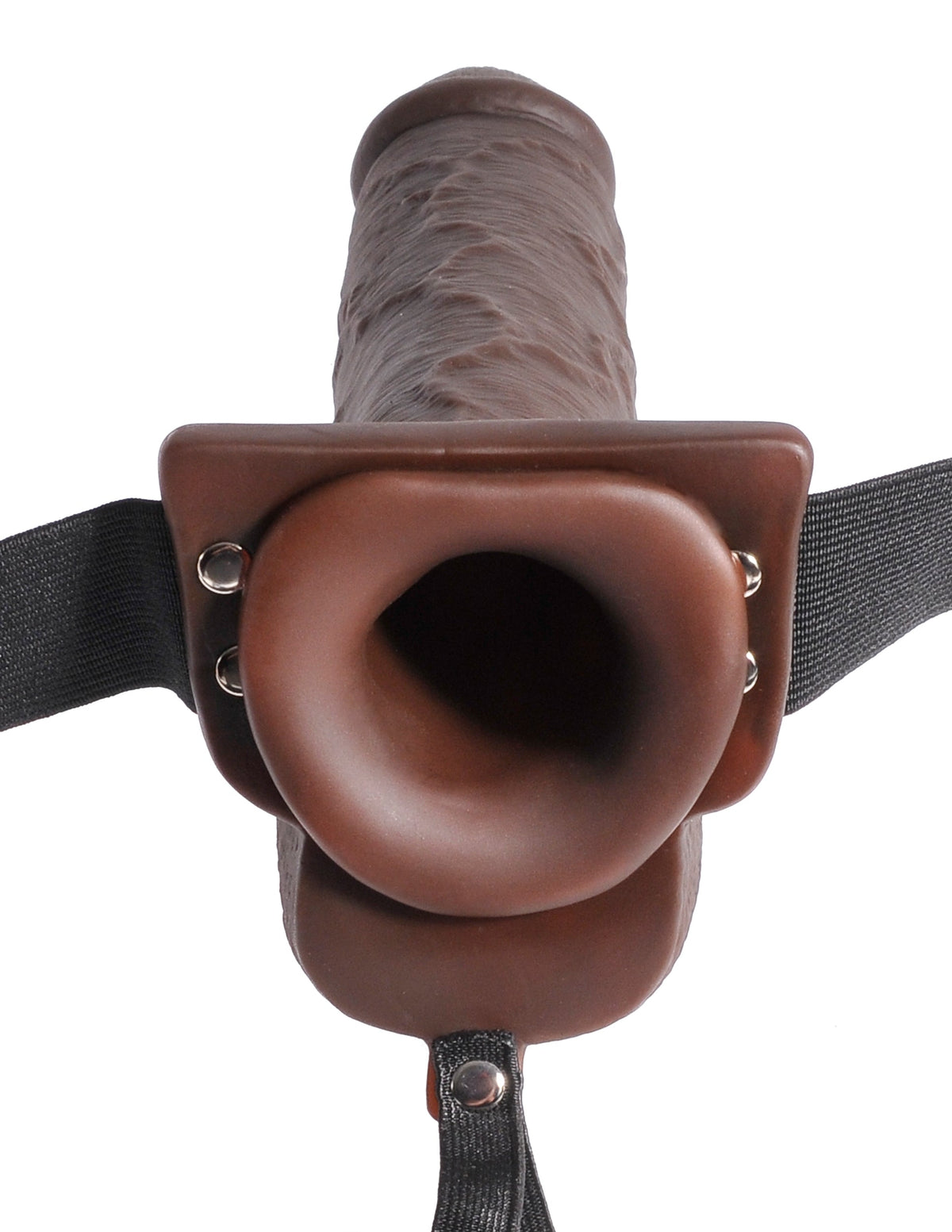 Fetish Fantasy 9" Hollow Squirting Strap-On With Balls Brown