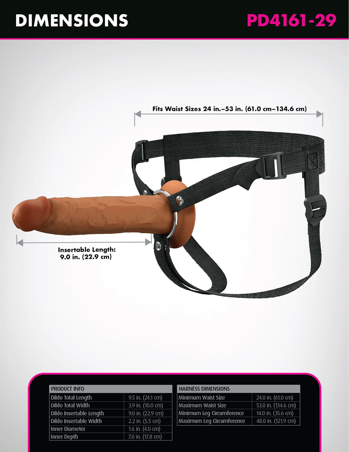 Fantasy X-Tensions Elite 9" Silicone Hollow Strap-On Dual Density Brown