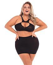 Pink Lipstick Be Seen Skirt Set Black 1X - 3X - Temptations