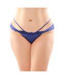 Posey Strappy Crotchless Panty Navy Queen Size - Temptations