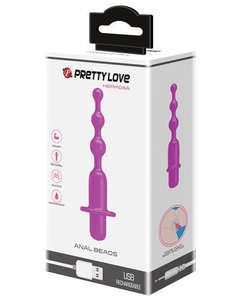 Pretty Love Hermosa Anal Beads Vibrator - 12 Function Fuchsia - Temptations