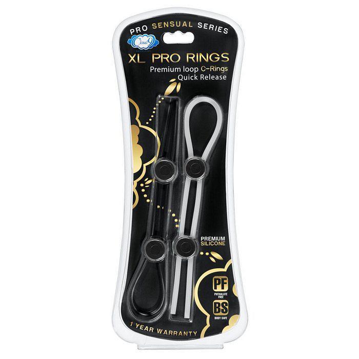PRO SENSUAL XL PRO RINGS BLACK & CLEAR 2 PACK - Temptations