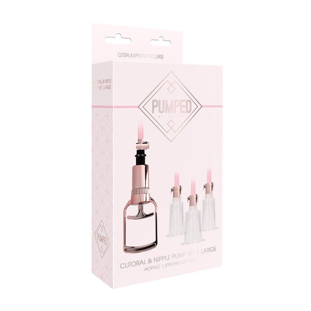 Pumped Clitoral & Nipple Pump Set Large Rose Gold - Temptations