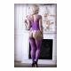 Purple Haze Gartered Bodystocking One Size - Temptations