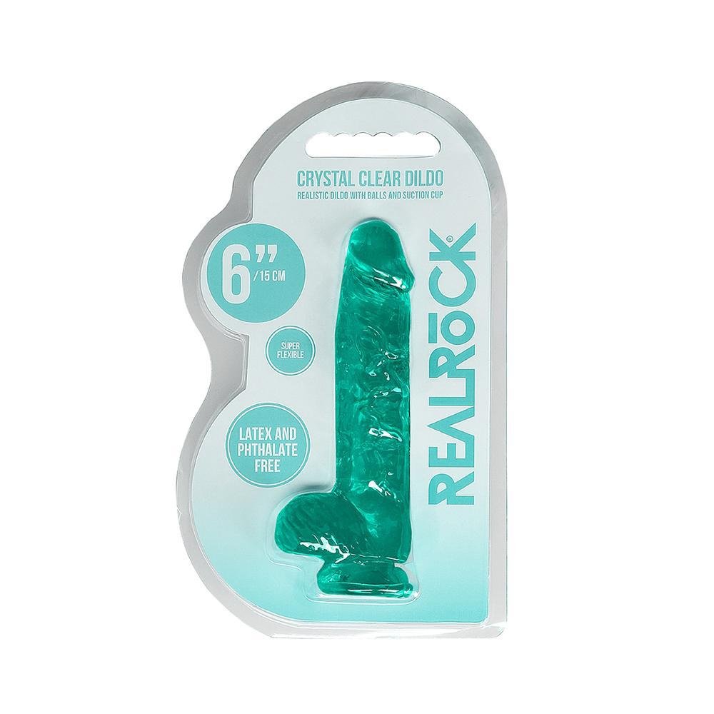 Realistic Dildo With Balls 6" Turquoise - Temptations