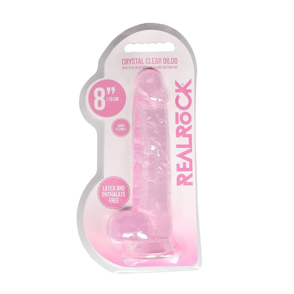 Realrock 8" Realistic Dildo With Balls Pink - Temptations