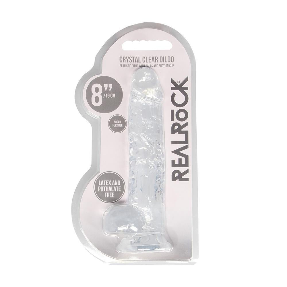 Realrock 8" Realistic Dildo With Balls Transparent - Temptations