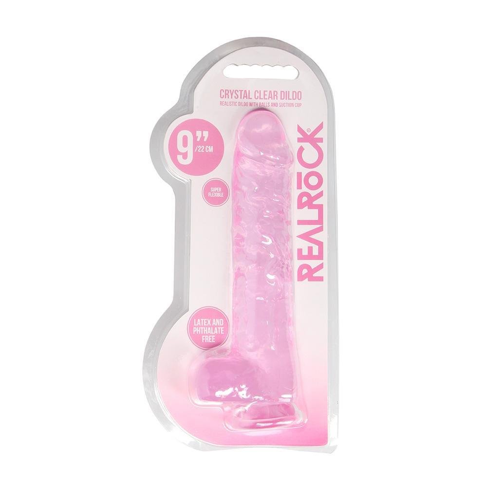Realrock 9" Realistic Dildo With Balls Pink - Temptations