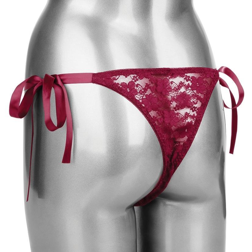 Remote Control Lace Thong Set - Burgundy - Temptations
