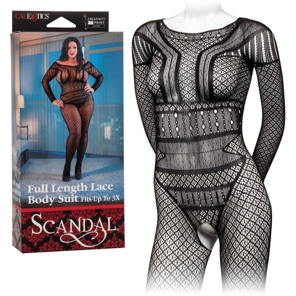Scandal Plus Size Full Length Lace Body Suit - Temptations
