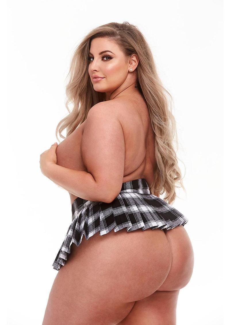 SCHOOLGIRL SKIRT - BLACK - PLUS SIZE - Temptations