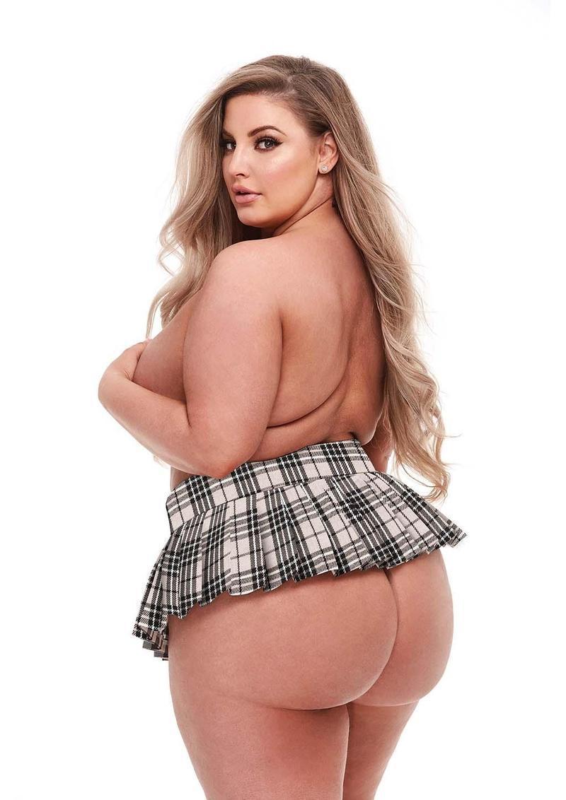 SCHOOLGIRL SKIRT - CAMEL - PLUS SIZE - Temptations