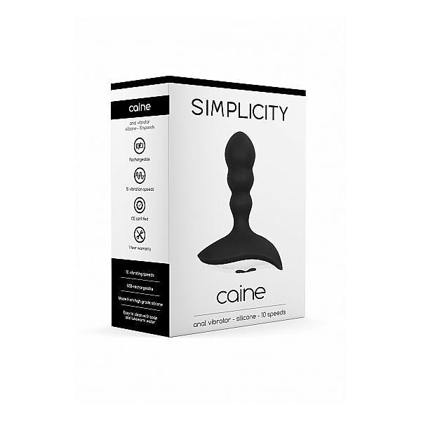 Simplicity Caine Anal Vibrator Black - Temptations
