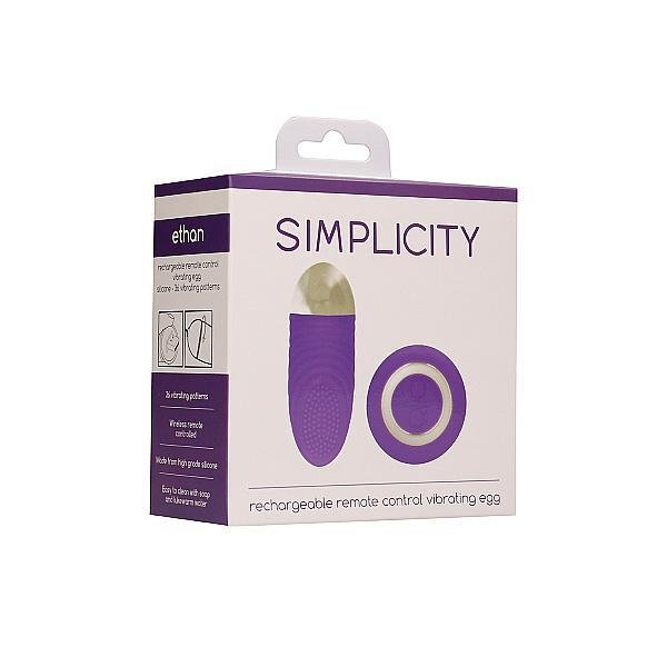 Simplicity Ethan Rechargeable Remote Control Vibrating Egg Purple - Temptations