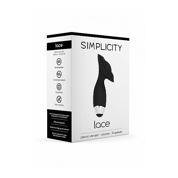 Simplicity Lace G - Spot + Clitoral Vibrator Black - Temptations