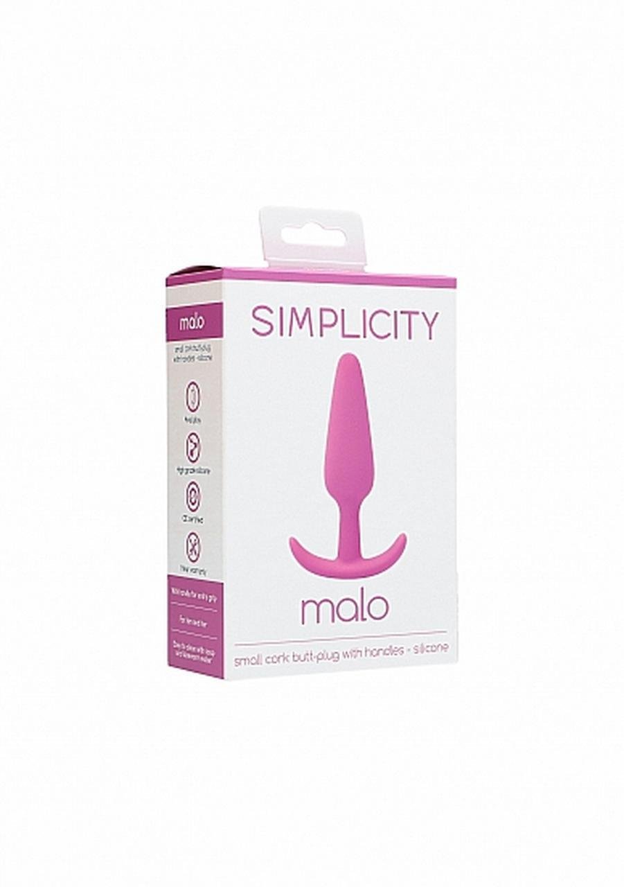 Simplicity MALO small cork butt - plug with handles - Pink - Temptations