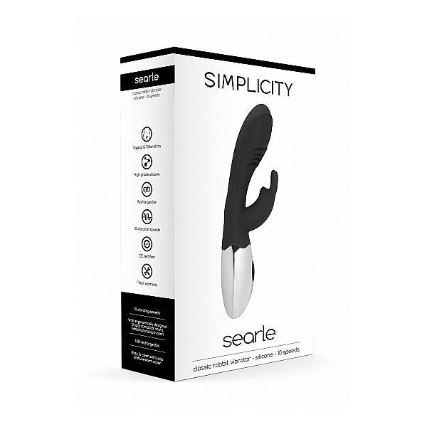 Simplicity Searle Classic Rabbit Vibrator Black - Temptations
