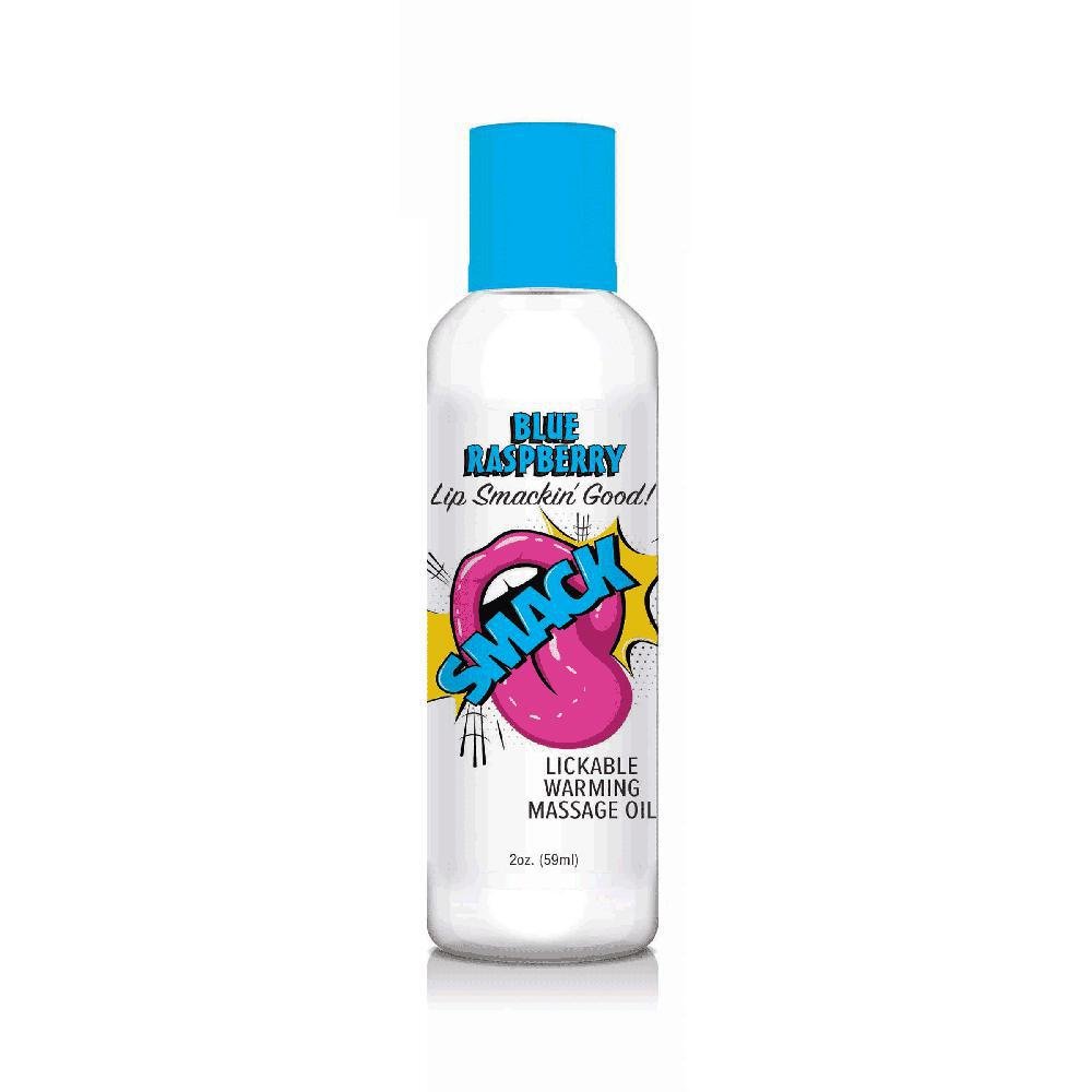 Smack Lickable Massage Oil Blue Raspberry 2 oz - Temptations