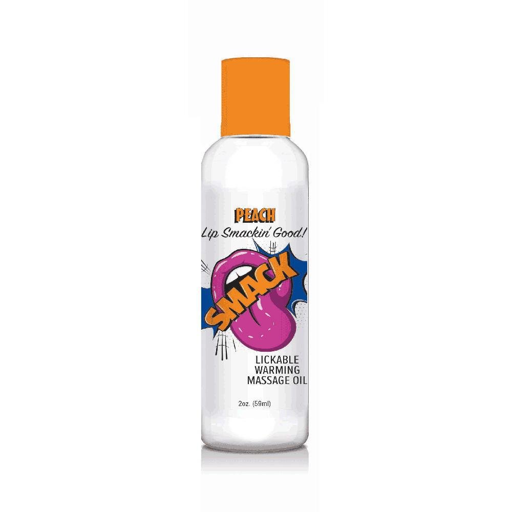 Smack Lickable Massage Oil Peach 2 oz. - Temptations