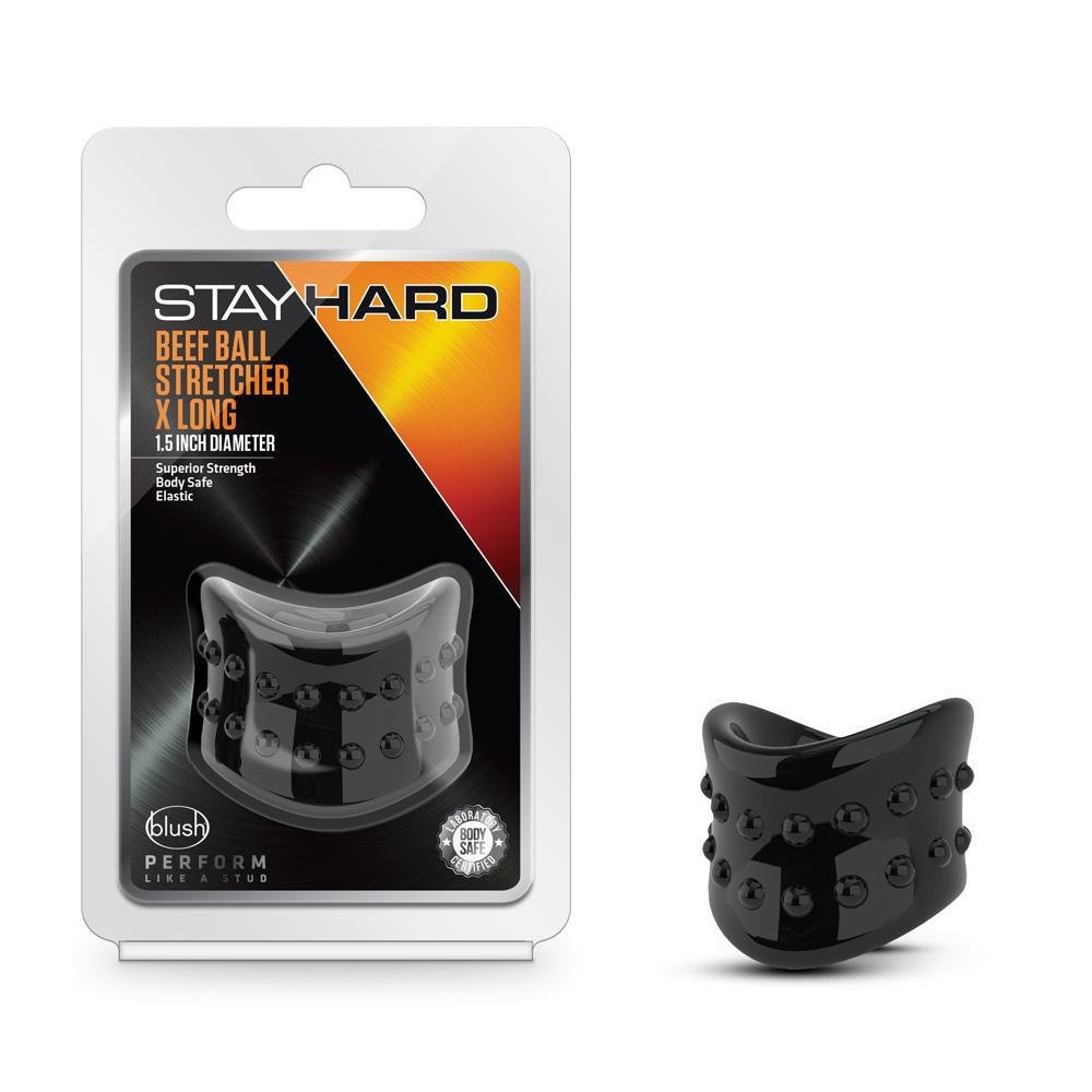 Stay Hard Beef Ball Stretcher 1.5" Diameter Black - Temptations