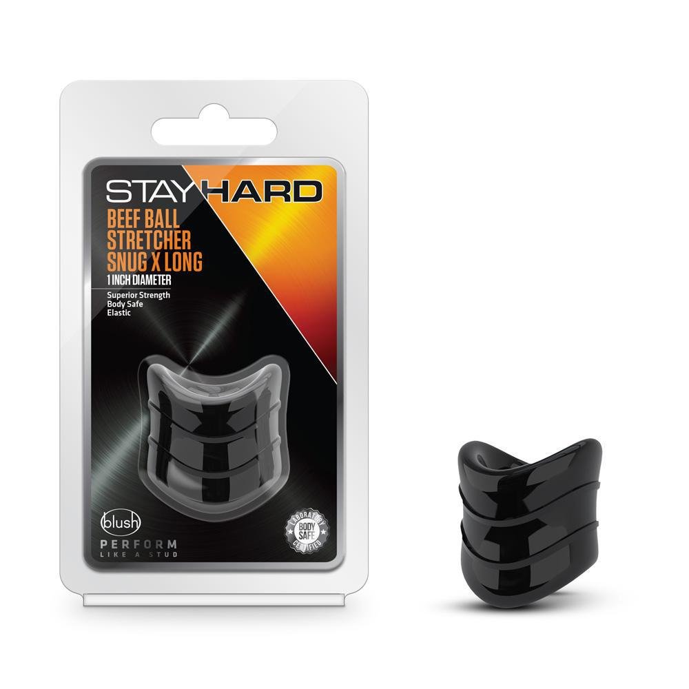 Stay Hard Beef Ball Stretcher Snug 1" Diameter Black - Temptations