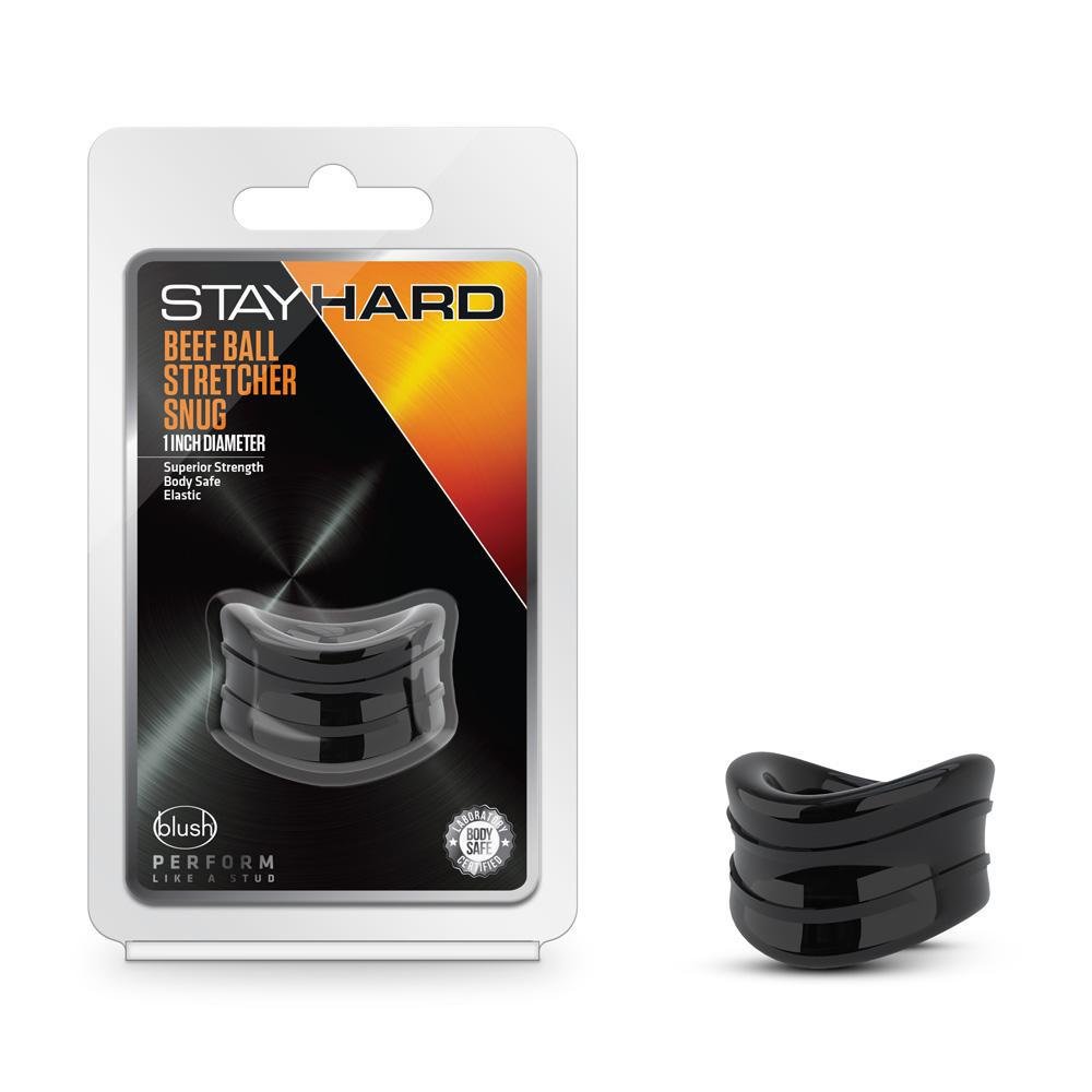 Stay Hard Beef Ball Stretcher X Long 1.5" Diameter Black - Temptations