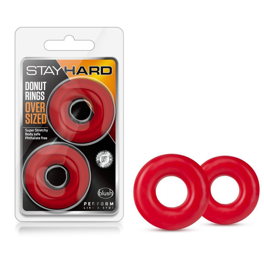 Stay Hard Donut Rings Oversized Red - Temptations