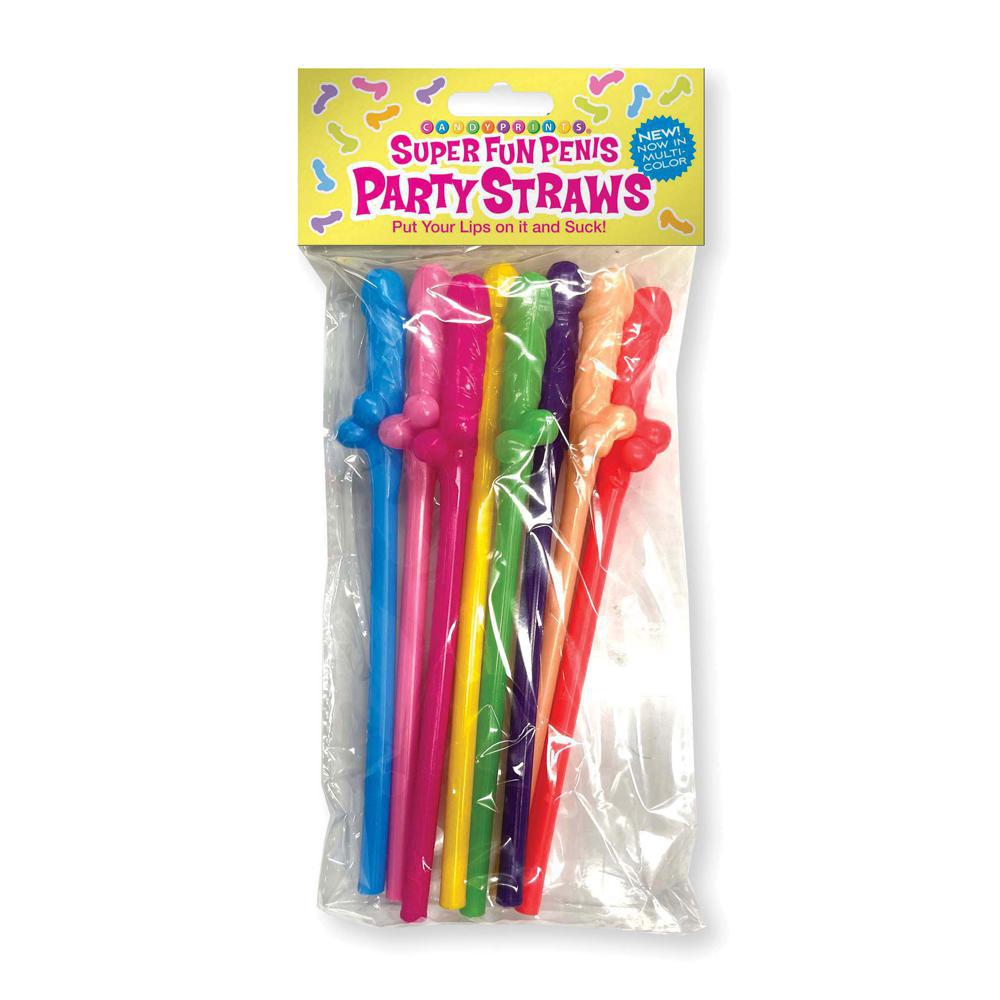 Super Fun Penis Multicolor Straws 8 Pack - Temptations