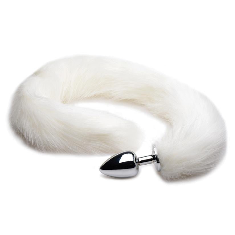 Tailz Extra Long Arctic Mink Tail Anal Plug - White - Temptations