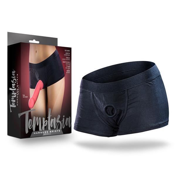 Temptasia Harness Briefs Small Black - Temptations
