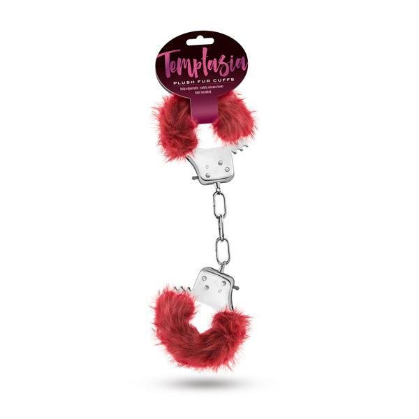 TEMPTASIA PLUSH FUR CUFFS BURGUNDY - Temptations
