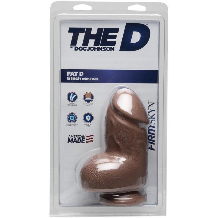 The D - Fat D 6" With Balls Firmskyn Caramel - Temptations