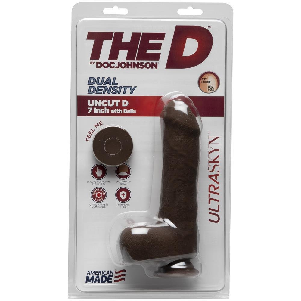 The D - Uncut D 7" With Balls Ultraskyn Chocolate - Temptations