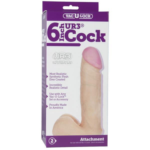 Vac - U - Lock - 6" Ur3 Cock White - Temptations
