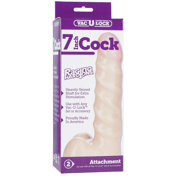 Vac - U - Lock - 7" Cock - Raging Hard - Ons™ White - Temptations