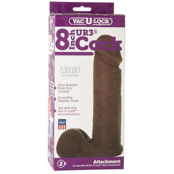 Vac - U - Lock - 8" Ur3 Cock Black - Temptations