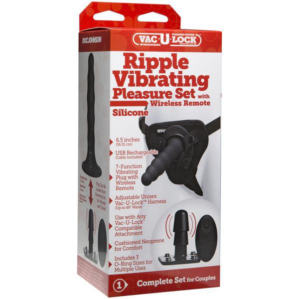 Vac - U - Lock Ripple Pleasure Set Vibrating Black - Temptations