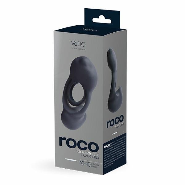 Vedo Roco Rechargeable Dual Motor Vibrating Ring Just Black - Temptations
