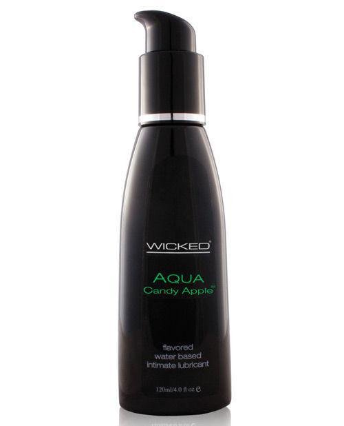 Wicked Sensual Care Aqua Waterbased Lubricant - 4 oz Candy Apple - Temptations