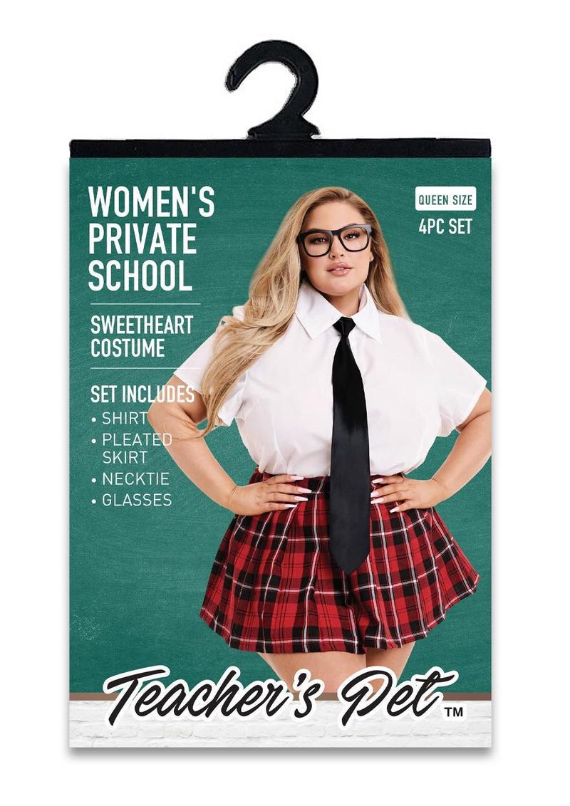 WOMENS 4PC PRIVATE SCHOOL SWEETHEART COS - Temptations
