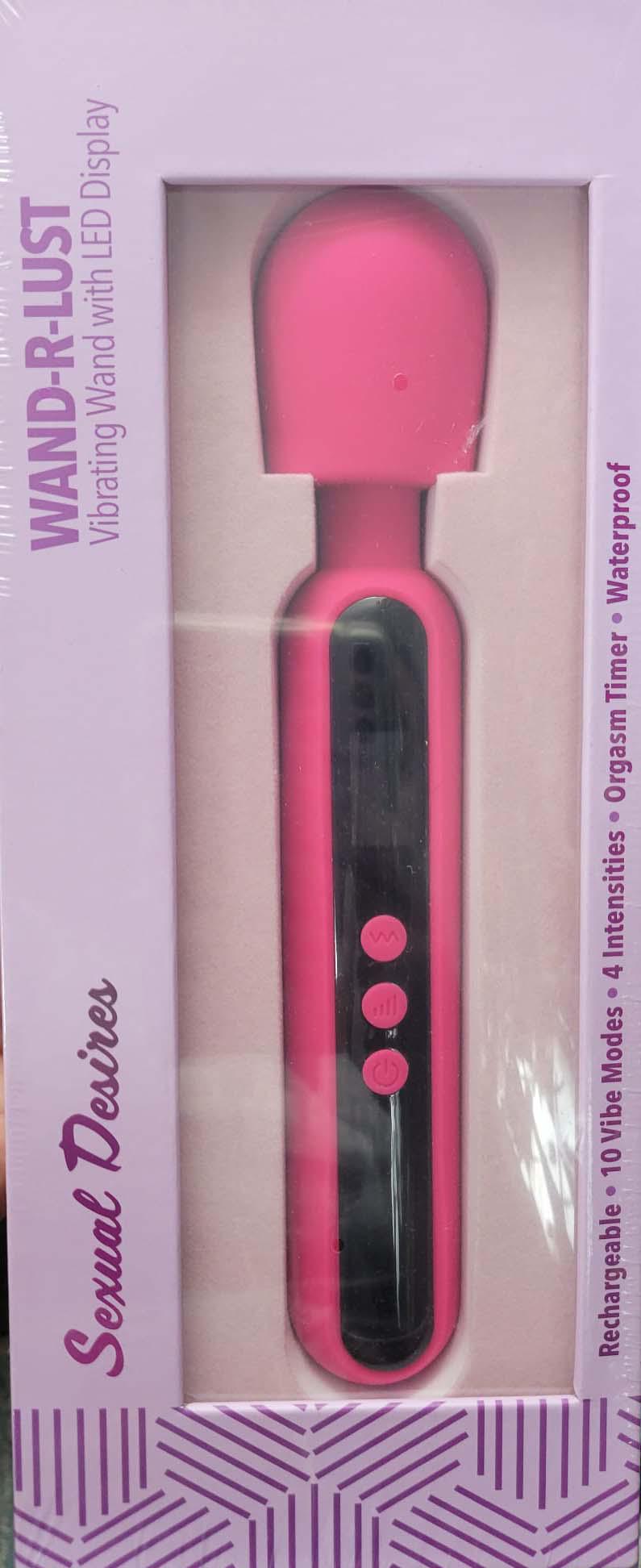 Wand-r-Lust with LED Display (4 Intensities & 10 Modes) | Sexual Desires Pink