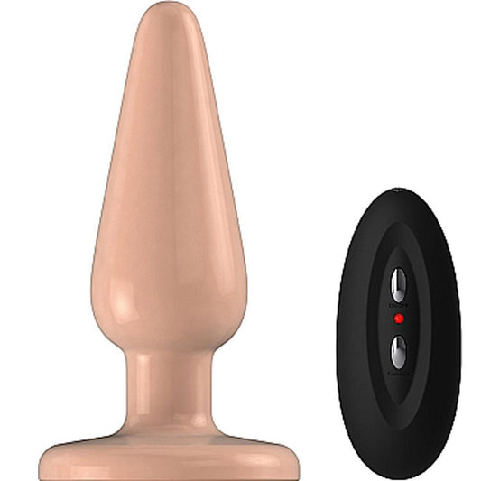 Buttplug - Rubber Vibrating - 5 Inch - Model 1 - Flesh