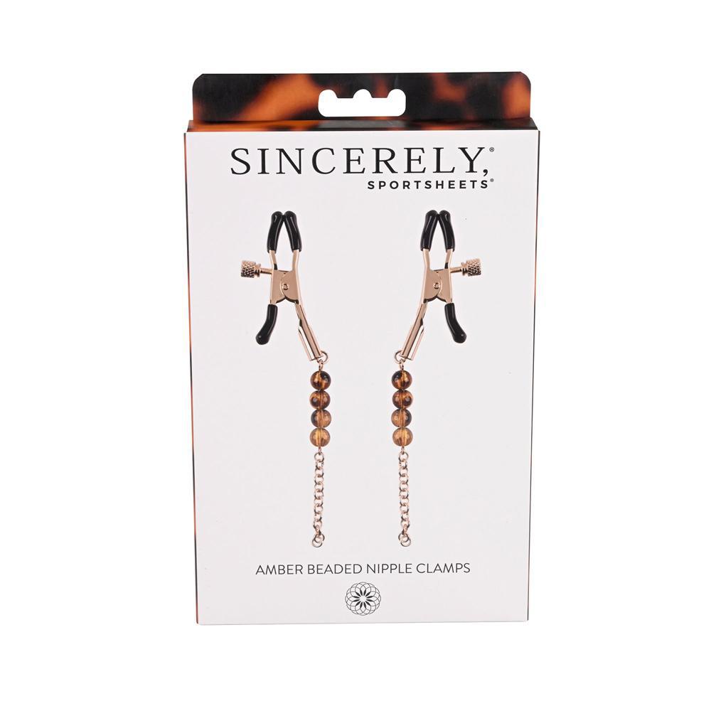 Amber Beaded Nipple Clamps