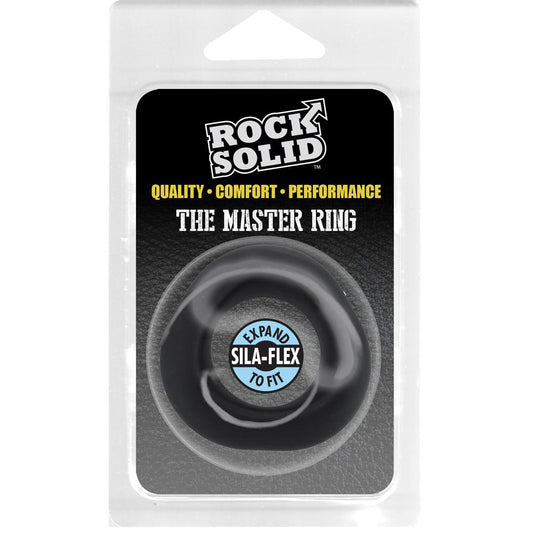 Rock Solid Master Ring Black Silicone, Clamshell