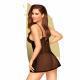 Casual Seduction Mini Dress With Satin Details Including Thong, 2 Pieces Black