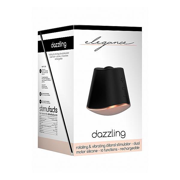 Elegance Rotating & Vibrating Clitoral Stimulator Dazzling Black