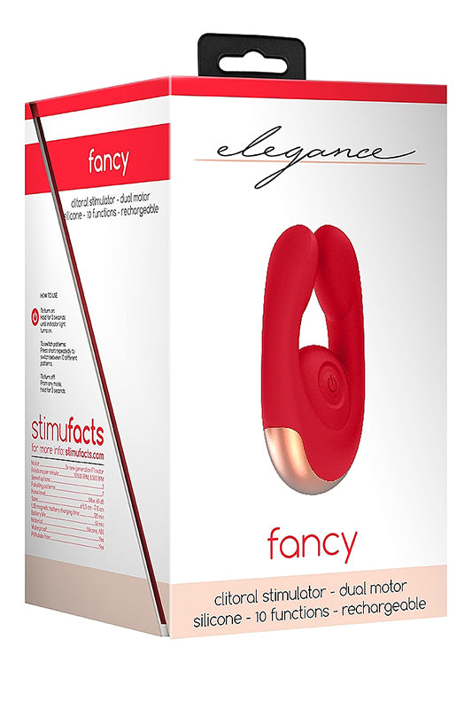 Elegance Dual Motor Clitoral Stimulator Fancy Red