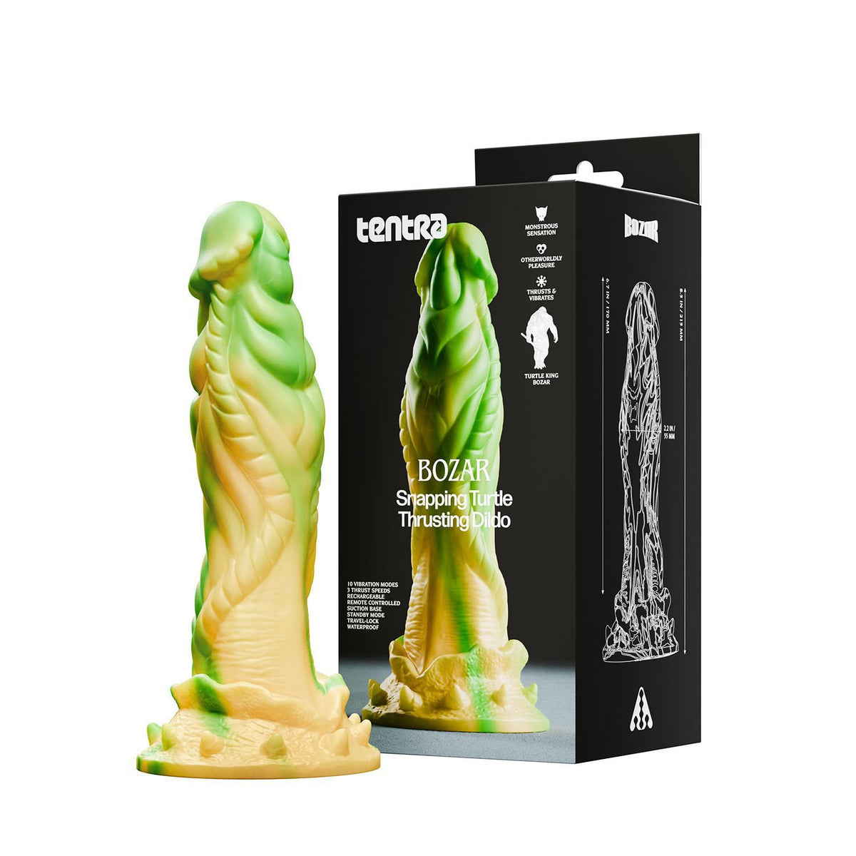 Bozar Snapping Turtle Thrusting Dildo Yellow