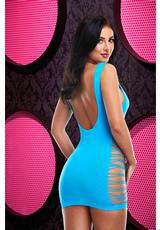 LD CRISS-CROSS MINI DRESS - NEON BLUE