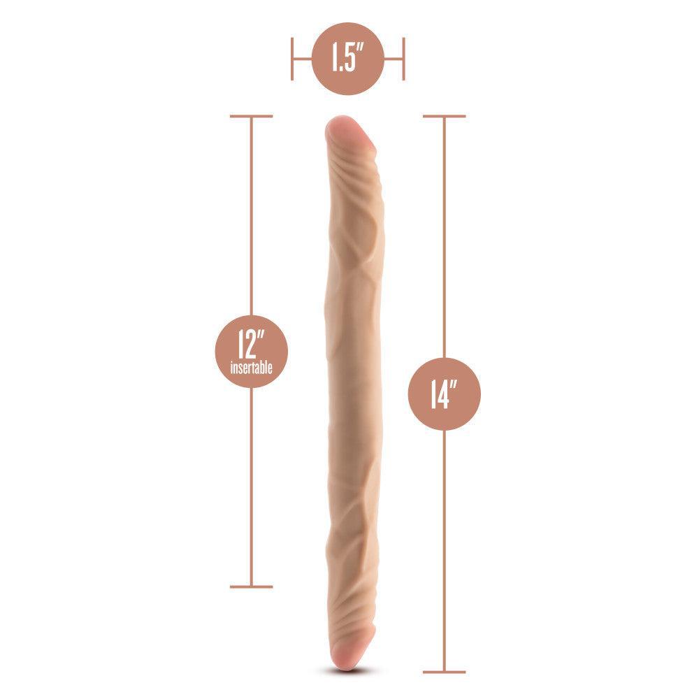Dr. Skin Plus 14" Posable Double Dong Beige